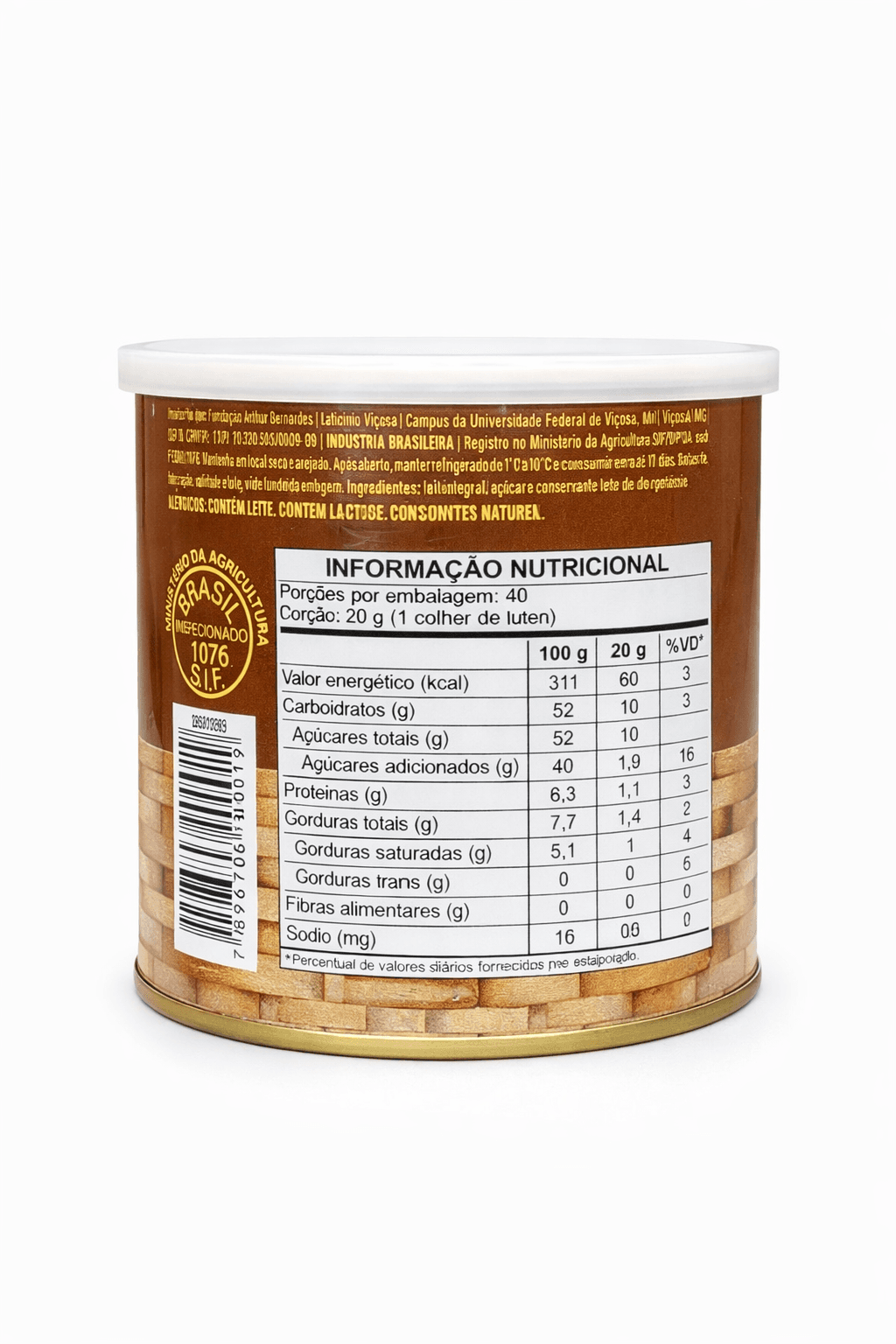 Doce de Leite Viçosa Tradicional - Lata 800g Gramas