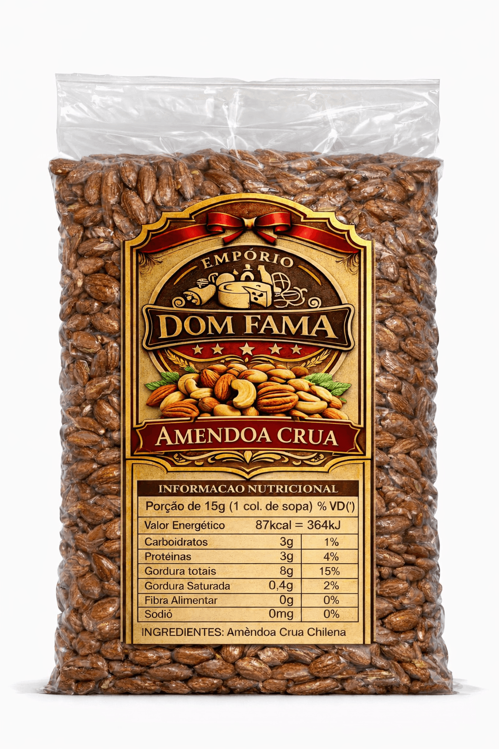 Amêndoa Crua Natural (Com Pele / Inteira) - de R$24,99 a R$98,99