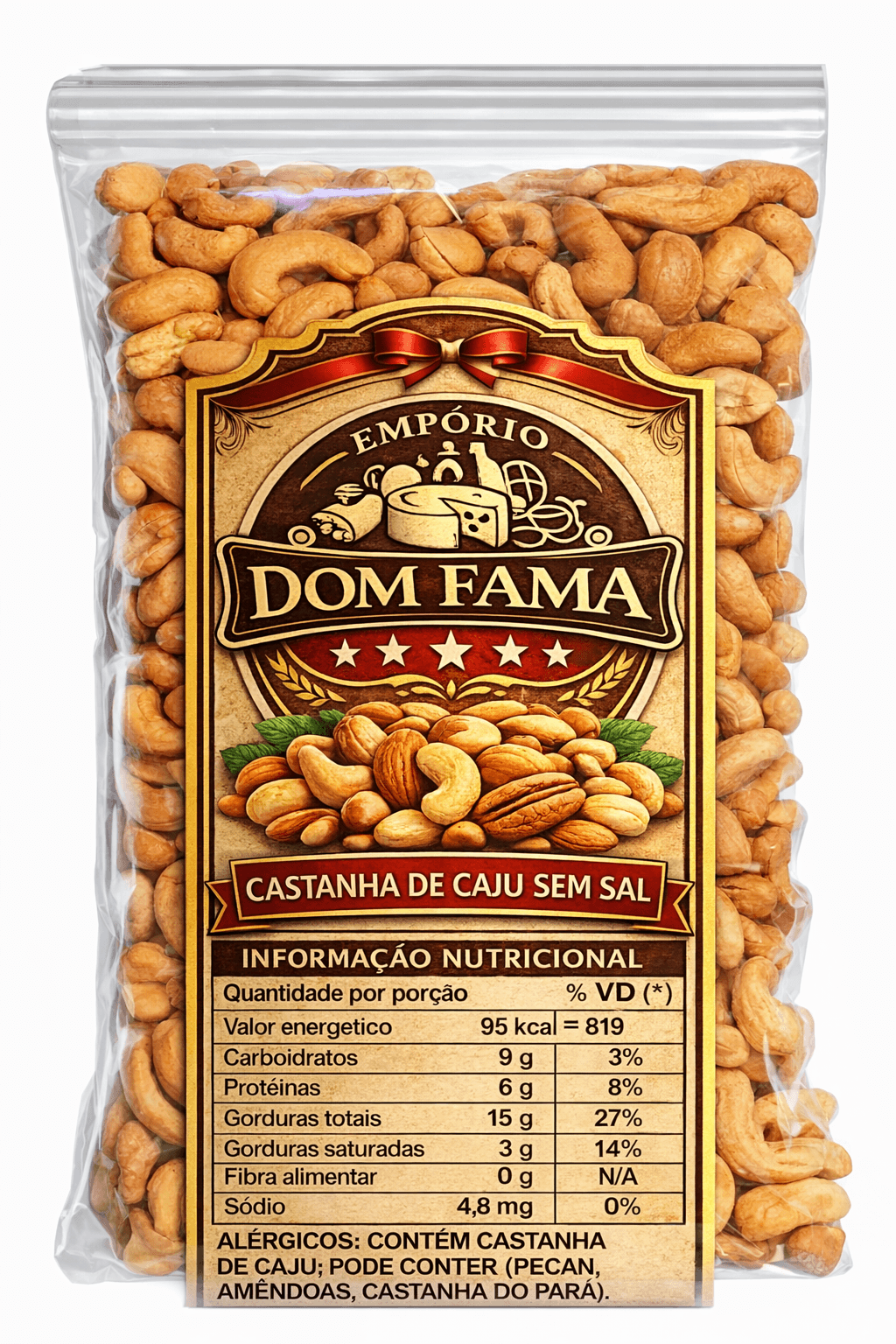 Castanha de Caju Torrada com Sal (Tipo Exportação / Inteira) - de R$24,75 a R$99,00