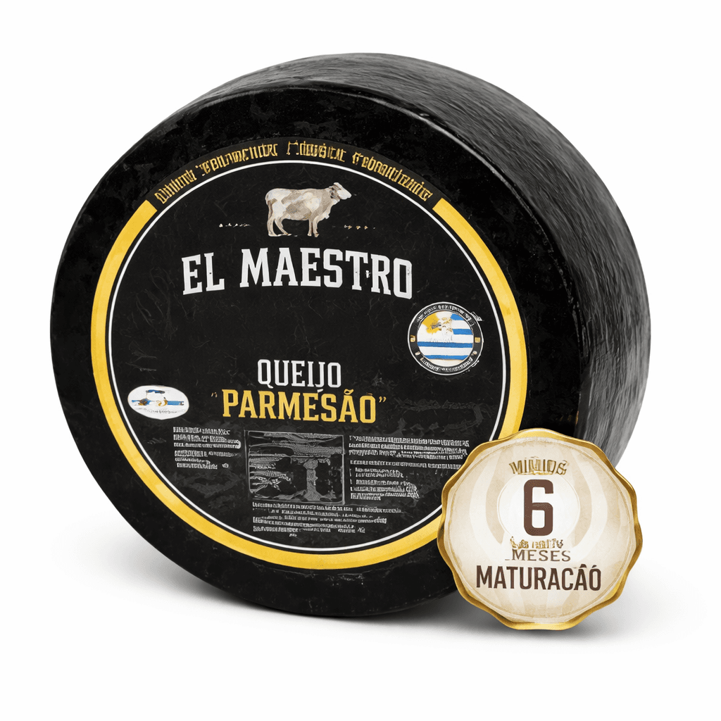 Queijo Parmesão Uruguaio Casca Preta Com Cristais (Peça Inteira)