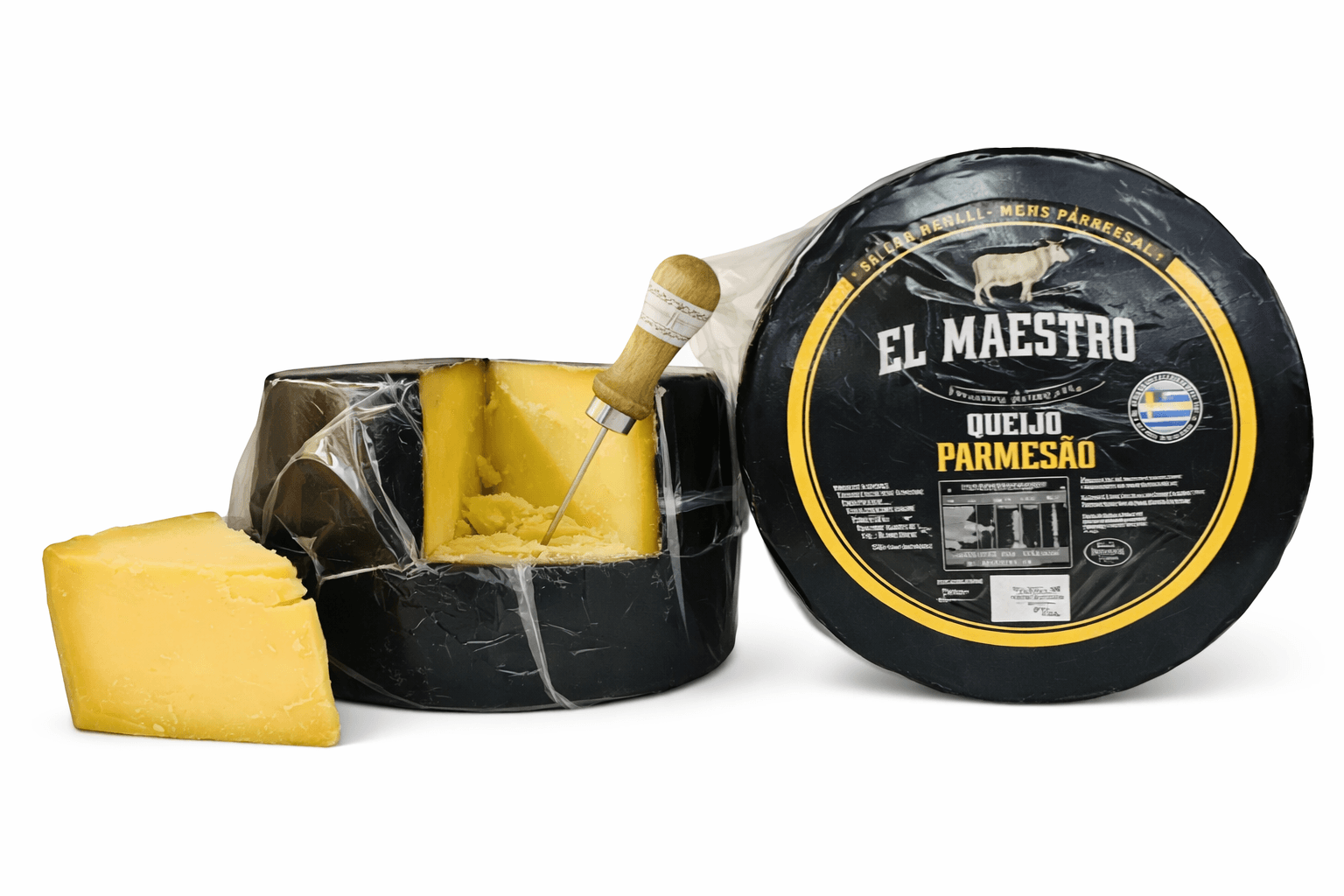Queijo Parmesão Uruguaio Casca Preta Com Cristais (PEÇA INTEIRA))