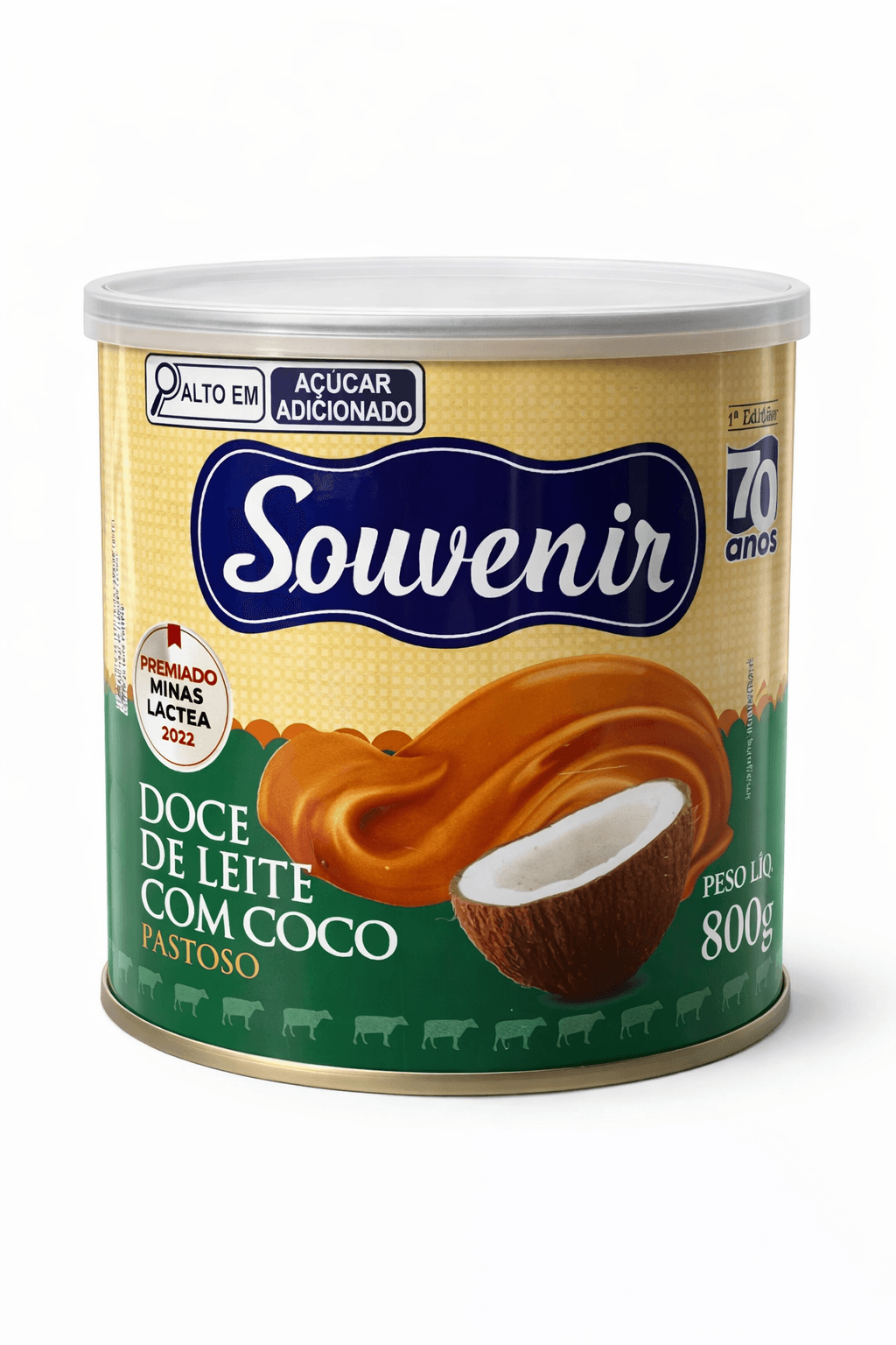 Doce de Leite com Coco Souvenir 800g  Premium Minas Gerais