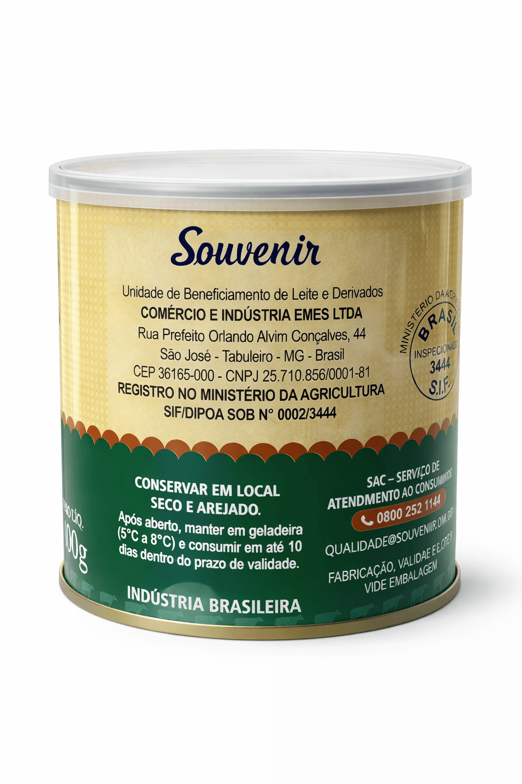 Doce de Leite com Coco Souvenir 800g  Premium Minas Gerais
