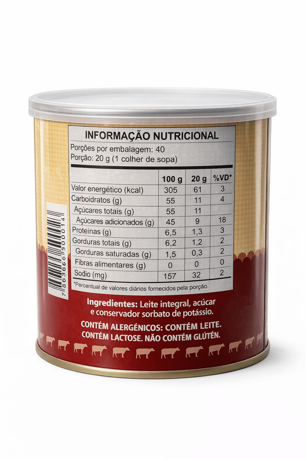 Doce de Leite  Souvenir 800g-Cremoso Minas Gerais