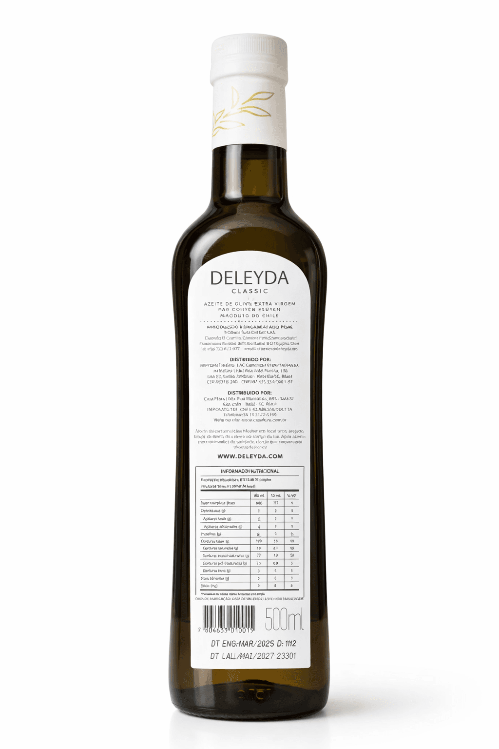 Azeite de Oliva Extra Virgem Deleyda Classic 500ml - Importado do Chile