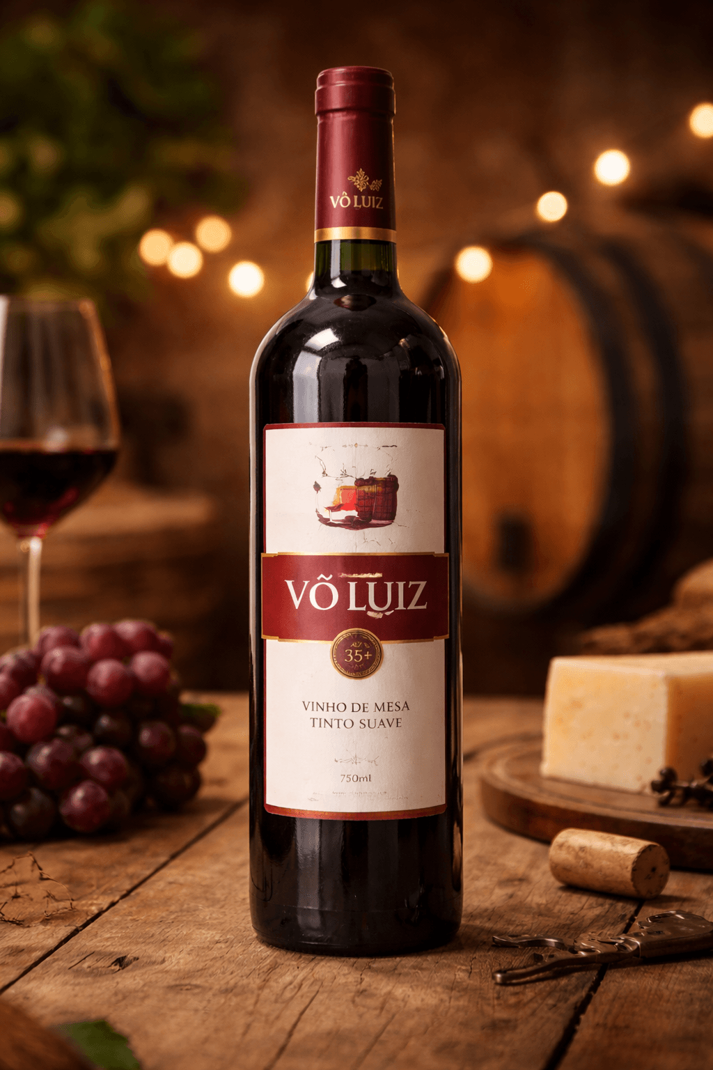 Vinho Vô Luiz Tinto Suave 750ml -Clássico