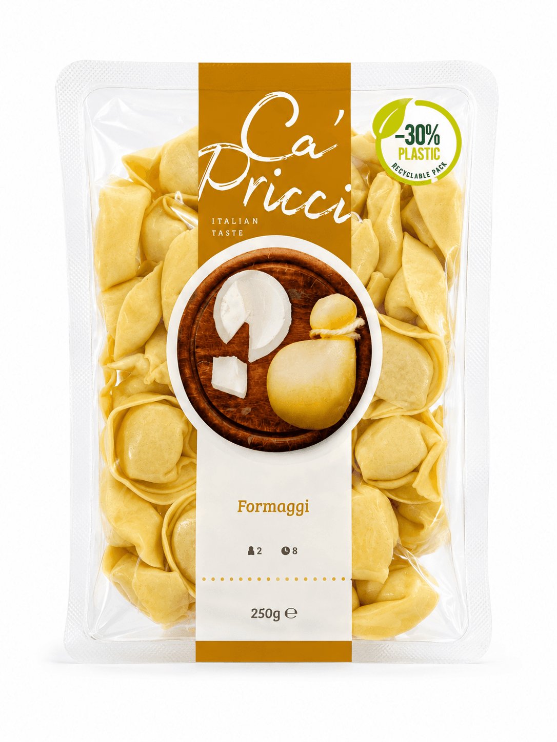Tortelloni Italiano 4 Queijos 250g -Massa Recheada Premium Importada - Quatro Queijos Gourmet