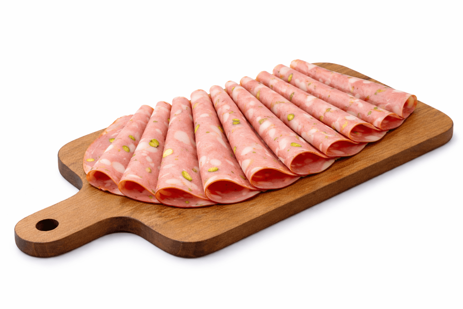 Mortadela Italiana Original com Pistache Fatiada