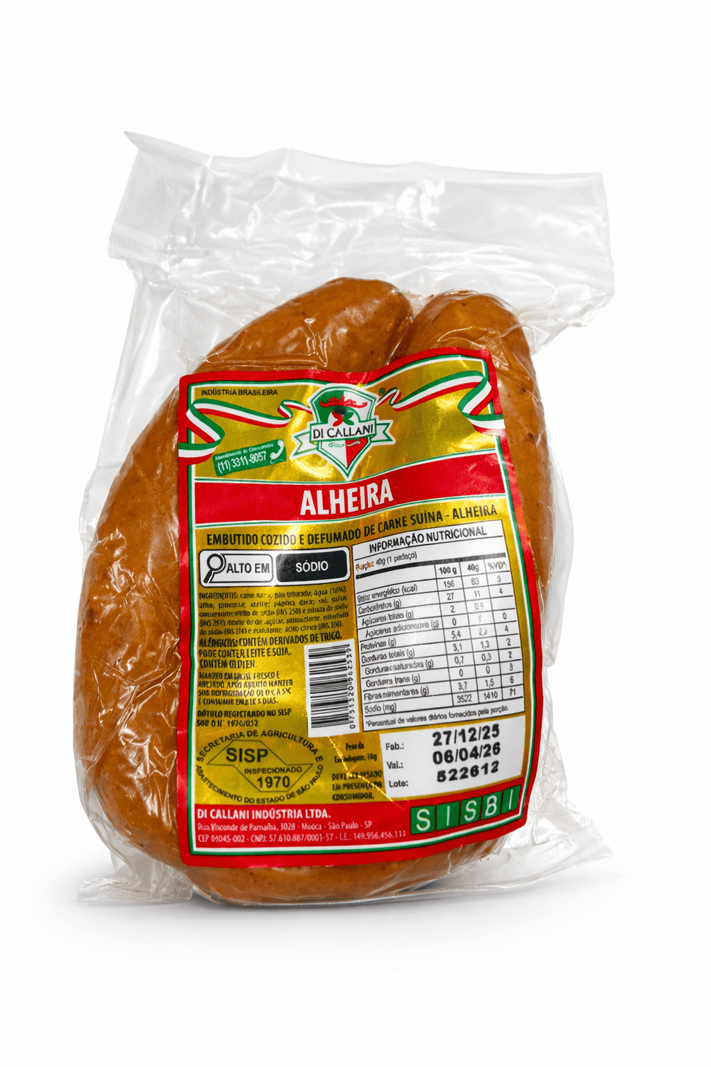 Linguiça Alheira Portuguêsa Defumada 1kg - Sabor Intenso