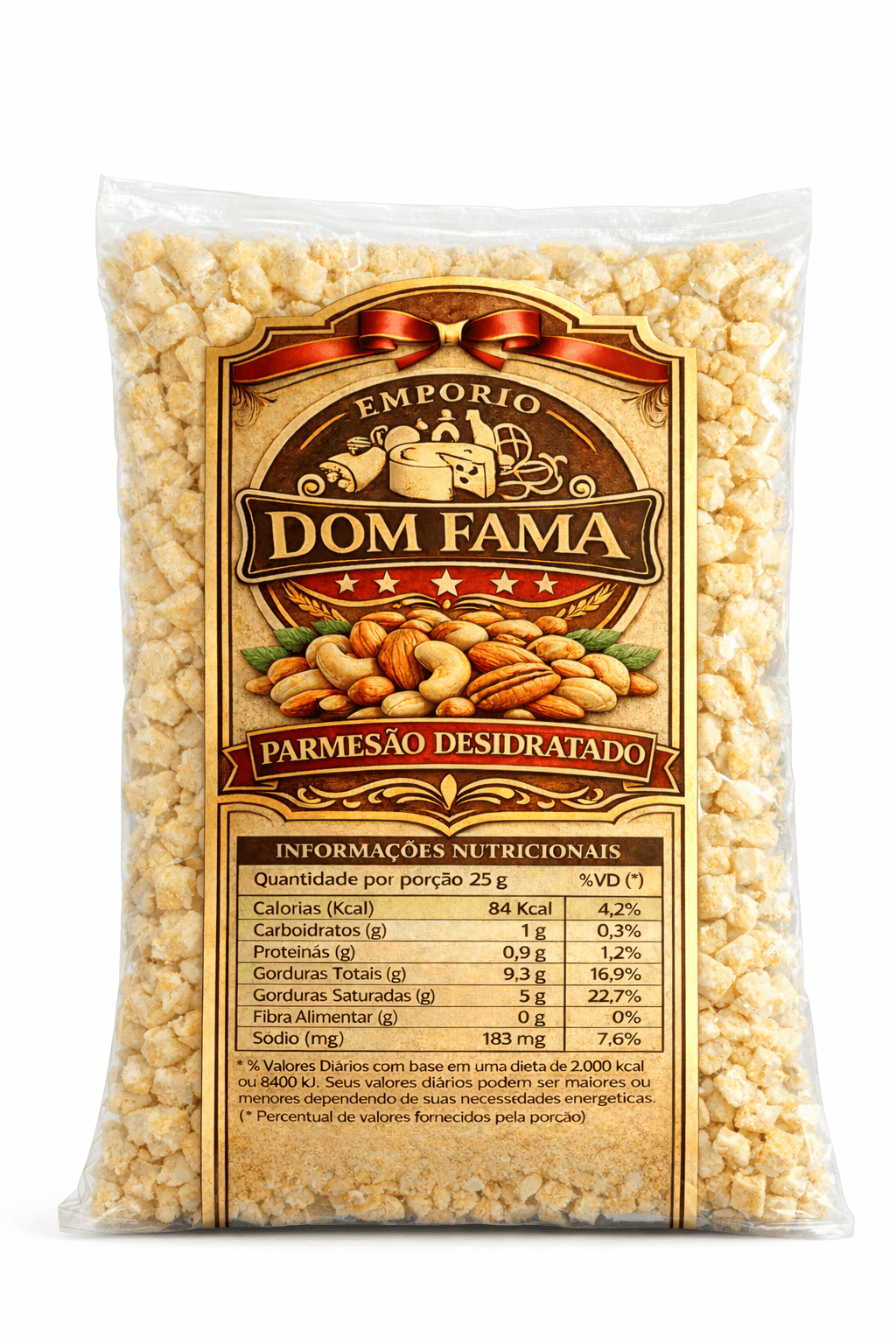 Queijo Parmesão Desidratado em Cubos (100% Natural / Sabor Intenso) - de R$42,99 a R$169,99
